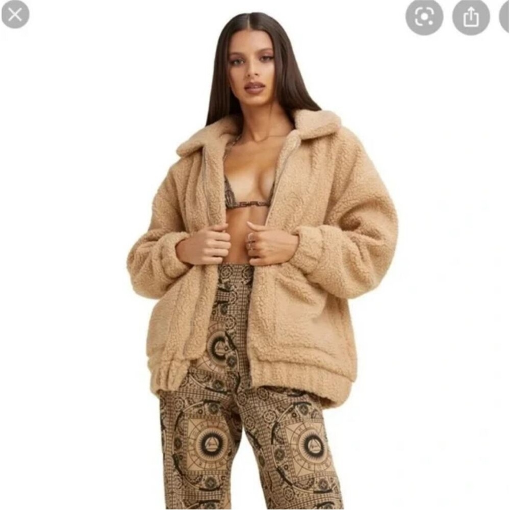 I.AM.GIA Pixie neutral oversized full zip teddy jacket women’s size XS